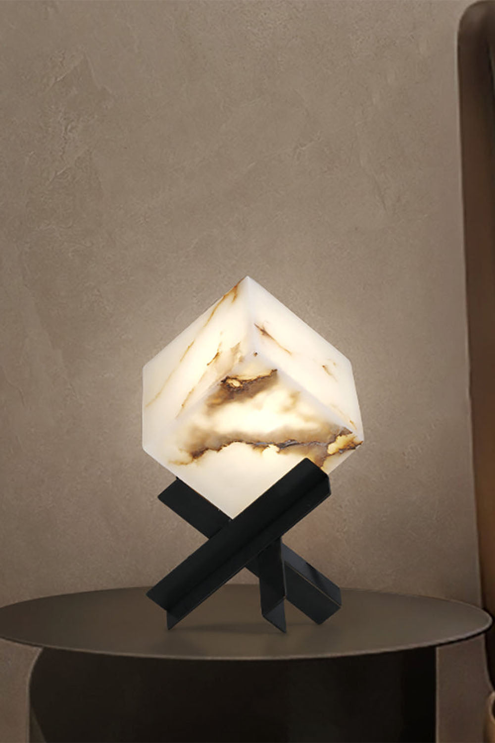 Alabaster Cubic Table Lamp
