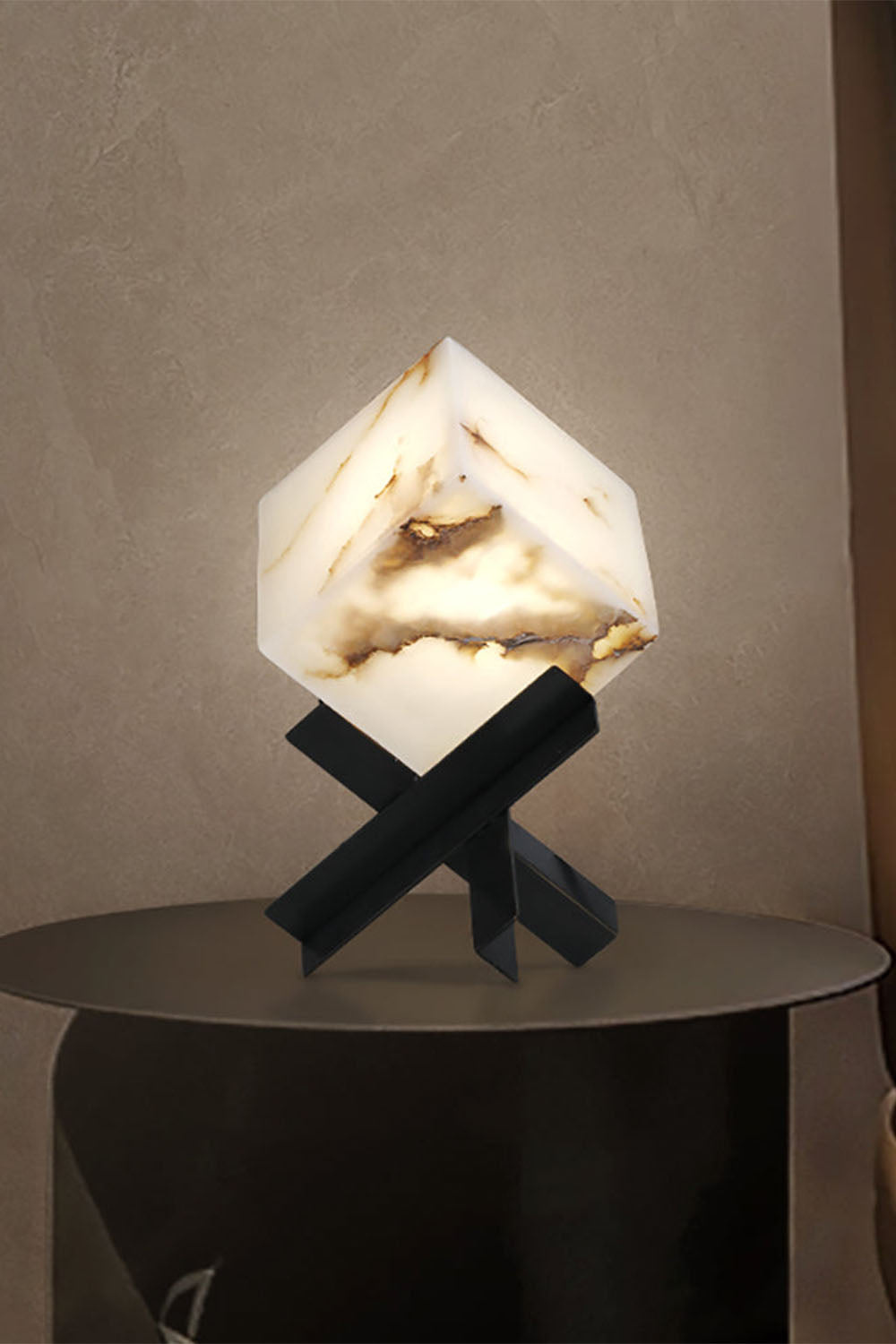 Alabaster Cubic Table Lamp