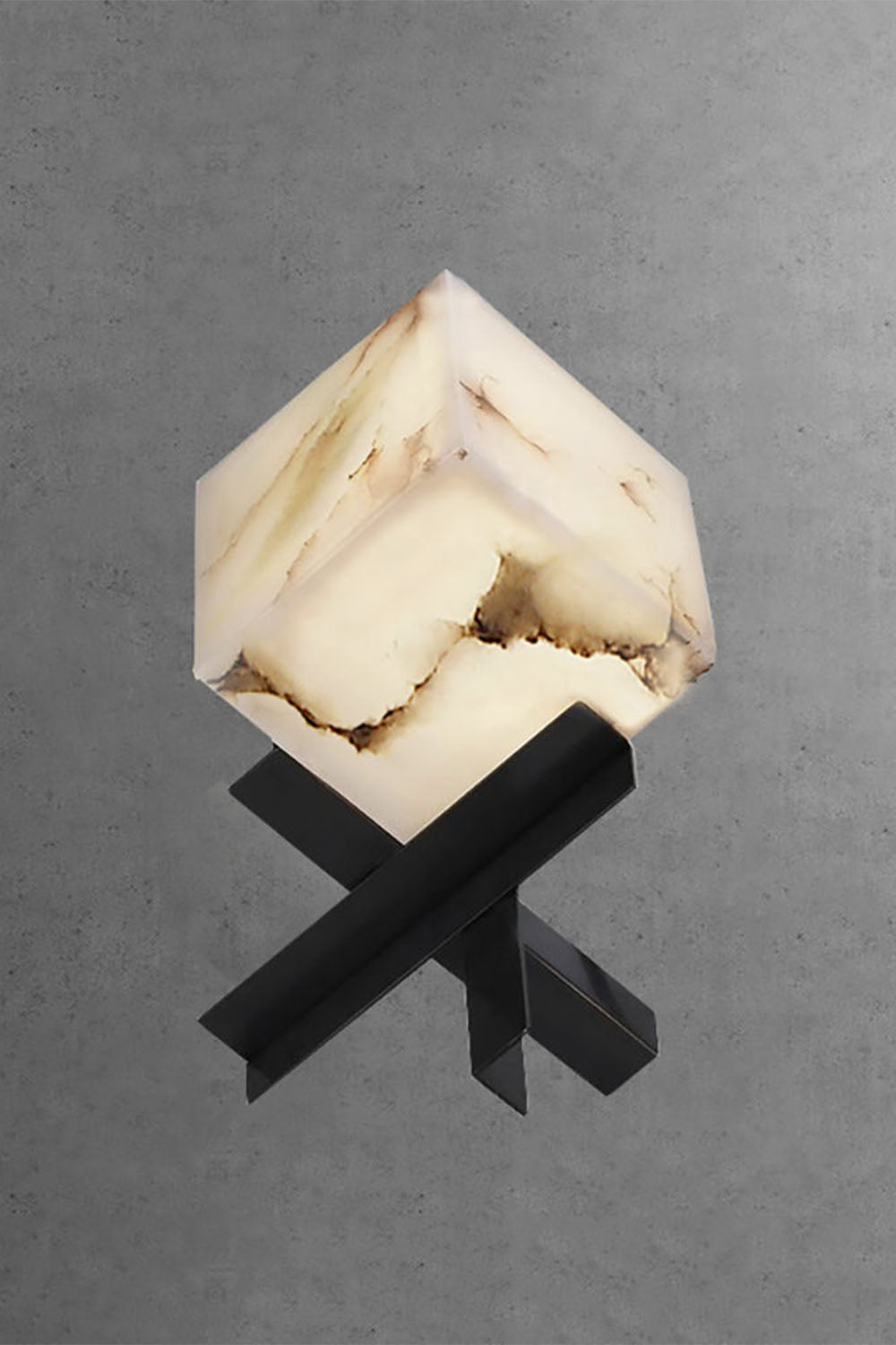 Alabaster Cubic Table Lamp