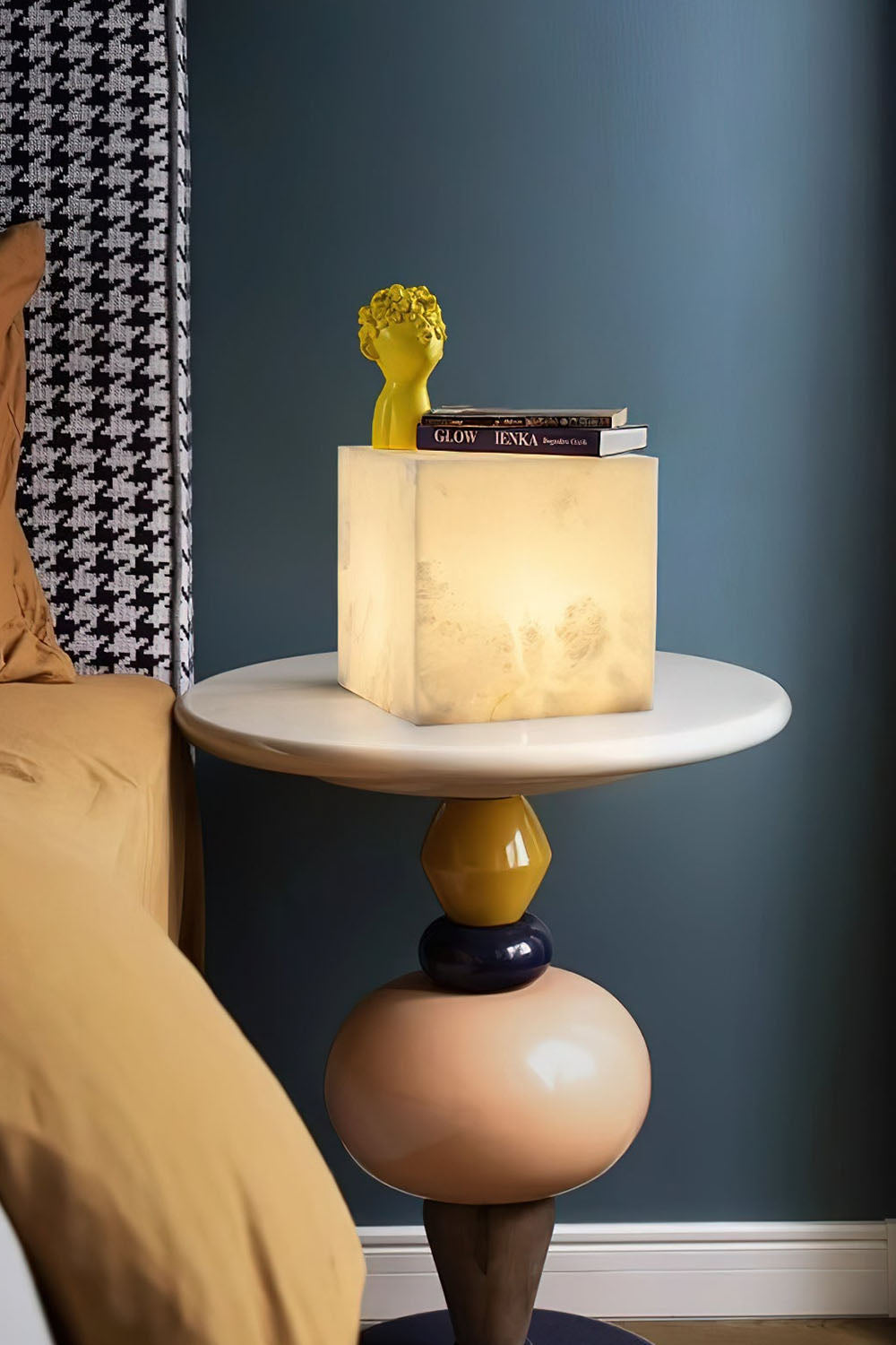 Alabaster Cubic Table Lamp