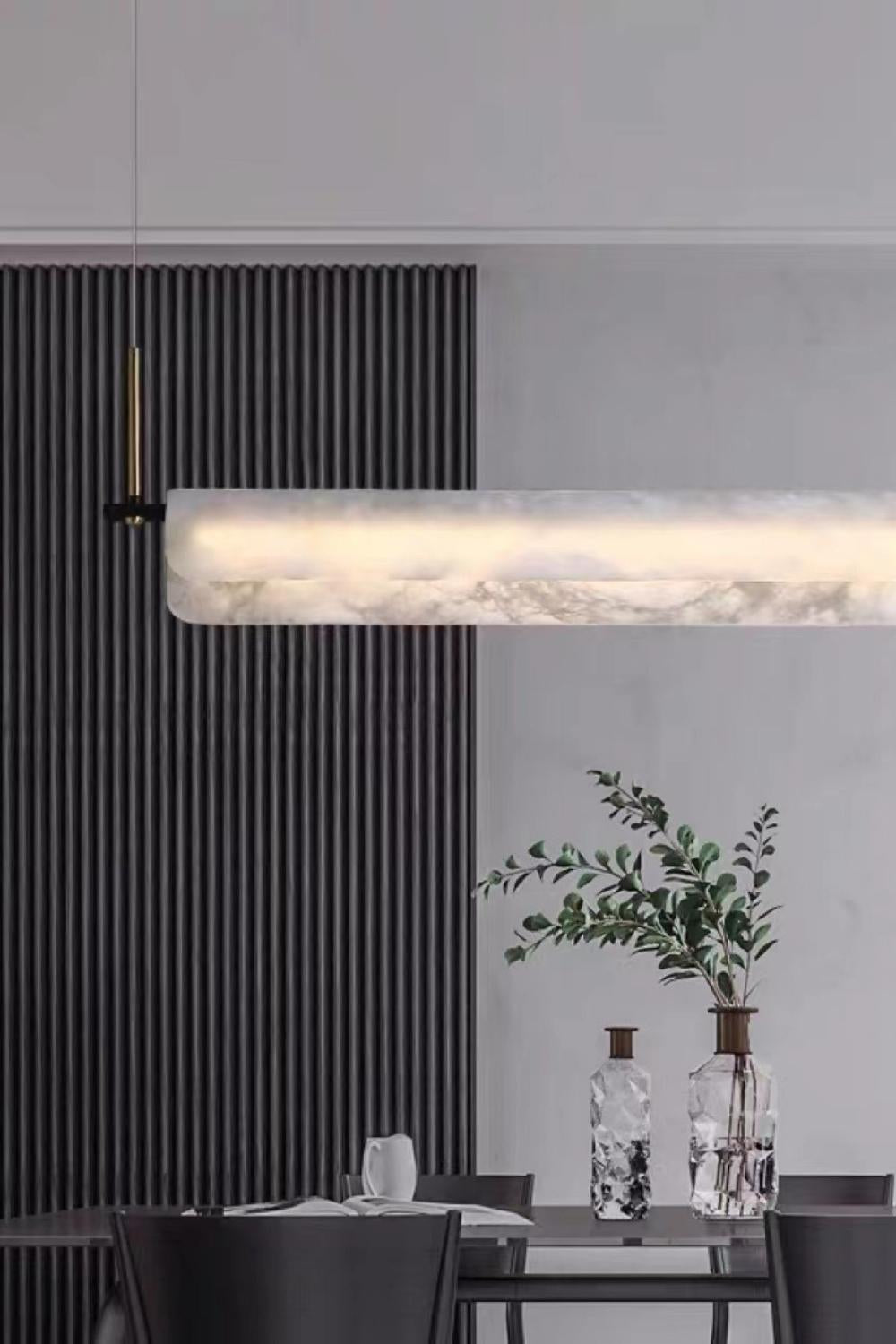 Alabaster Dining Linear Chandelier - SamuLighting