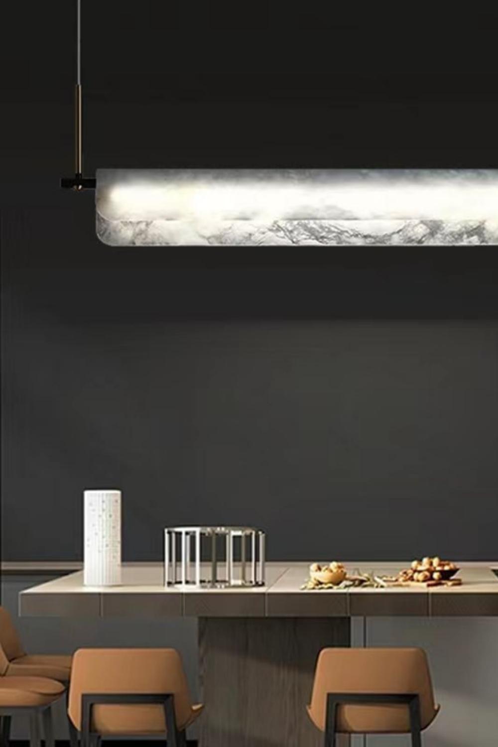 Alabaster Dining Linear Chandelier - SamuLighting