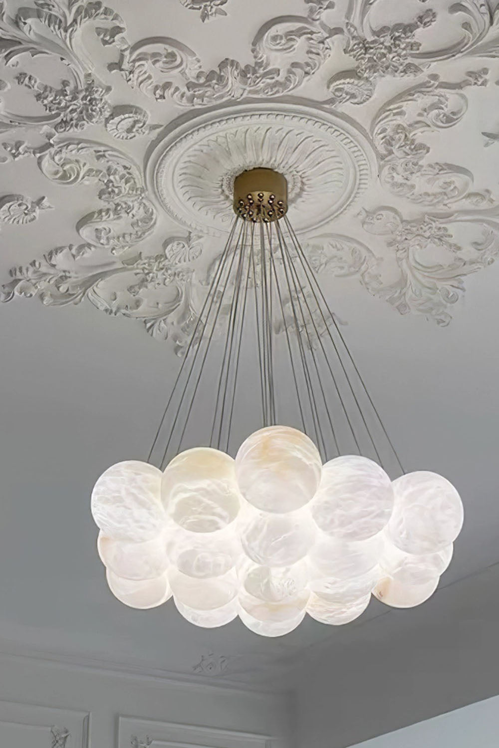 Alabaster Globe Clusters Chandeliers