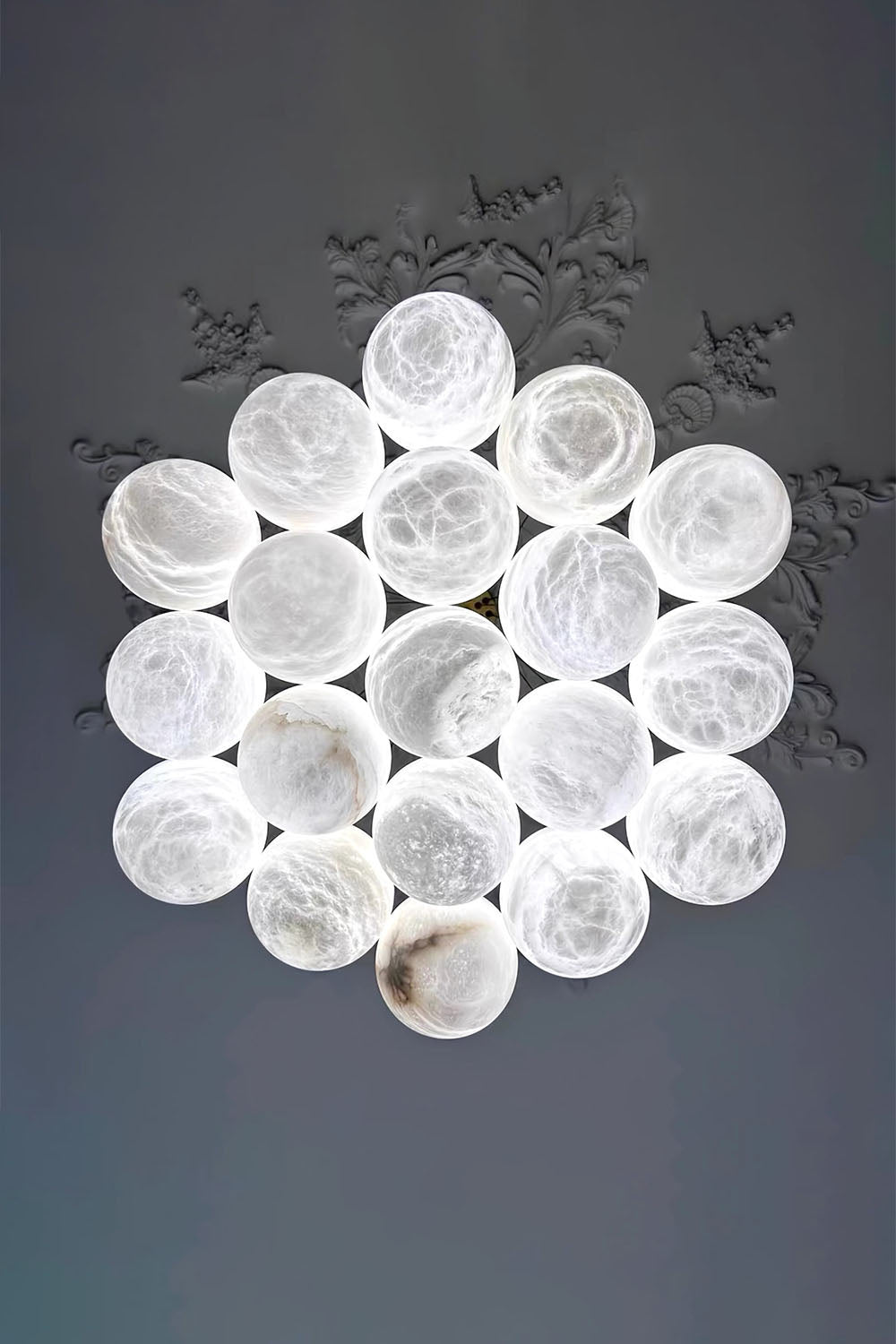 Alabaster Globe Clusters Chandeliers