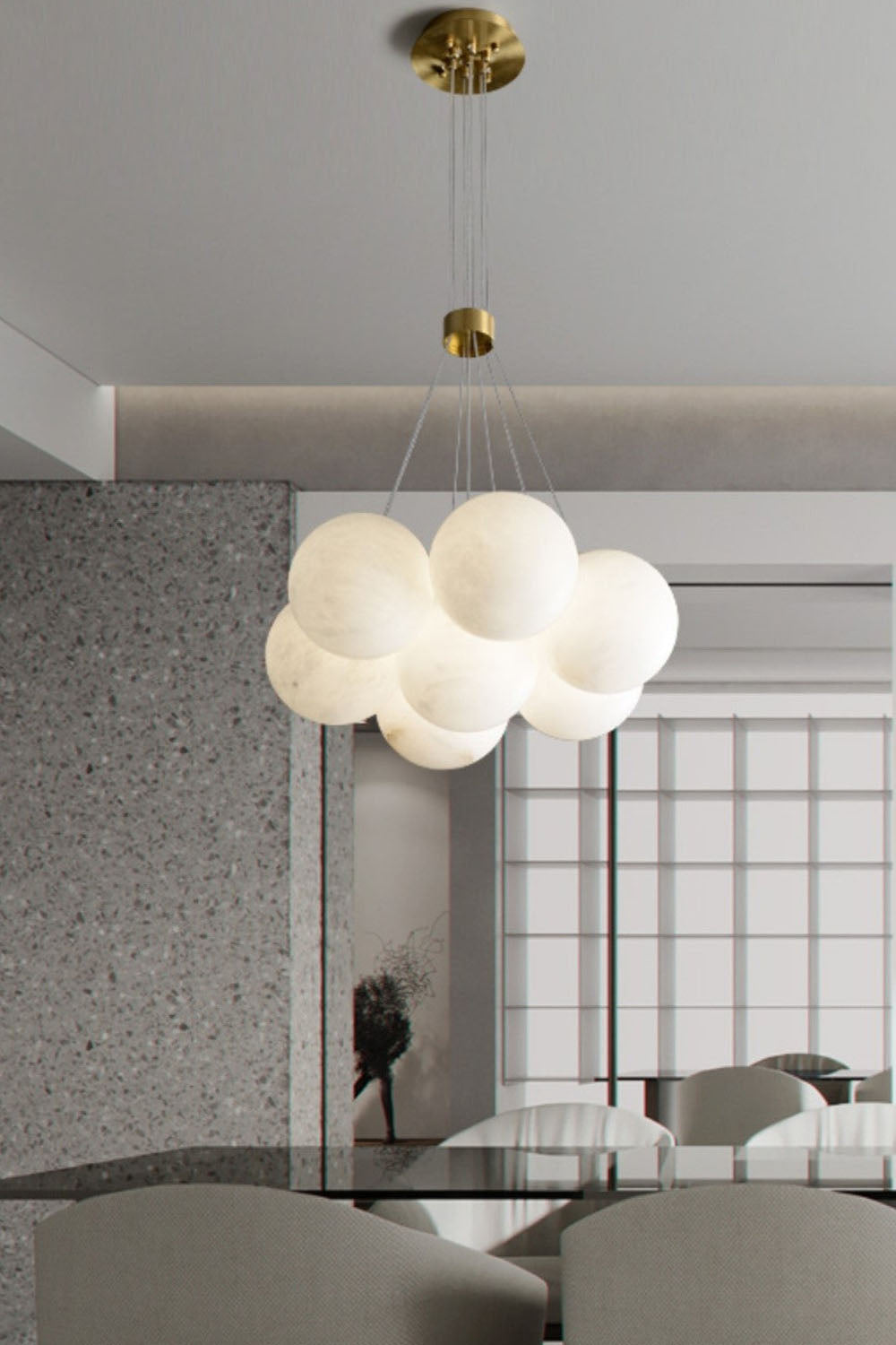 Alabaster Globe Clusters Chandeliers