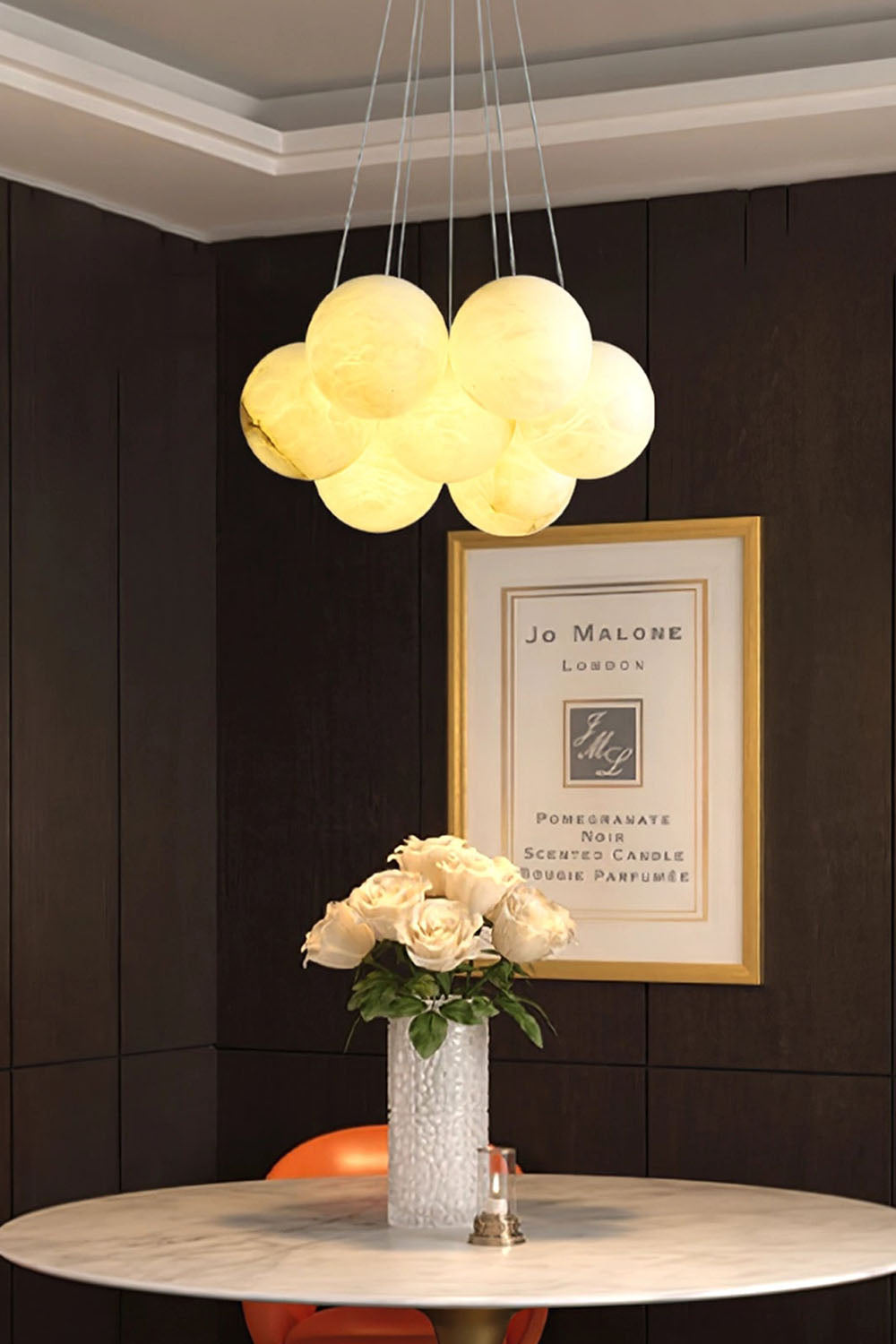 Alabaster Globe Clusters Chandeliers