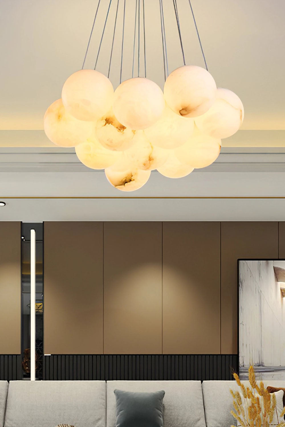 Alabaster Globe Clusters Chandeliers