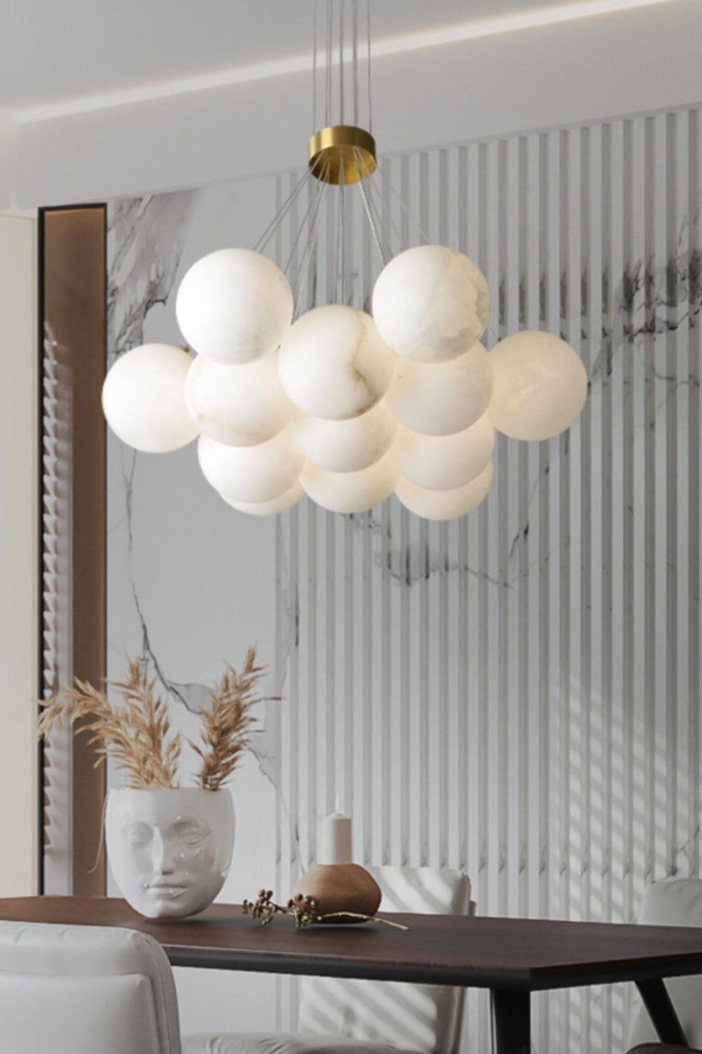 Alabaster Globe Clusters Chandeliers