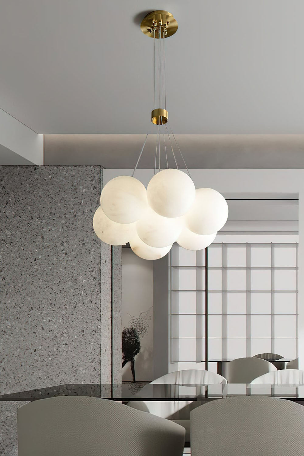 Alabaster Globe Clusters Chandeliers
