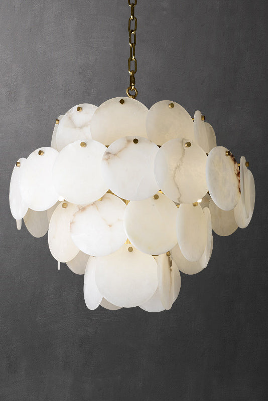 Alabaster Magnolia Multi-Tiered Round Chandelier - SamuLighting