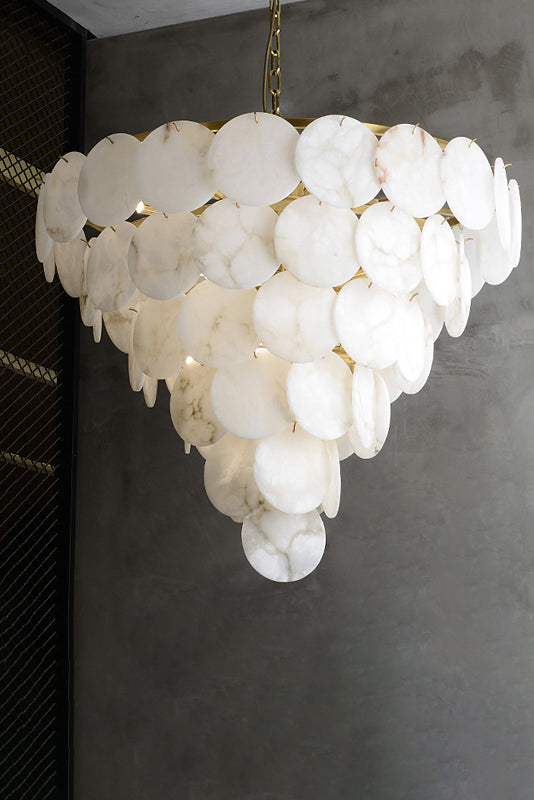 Alabaster Magnolia Multi-Tiered Round Chandelier - SamuLighting