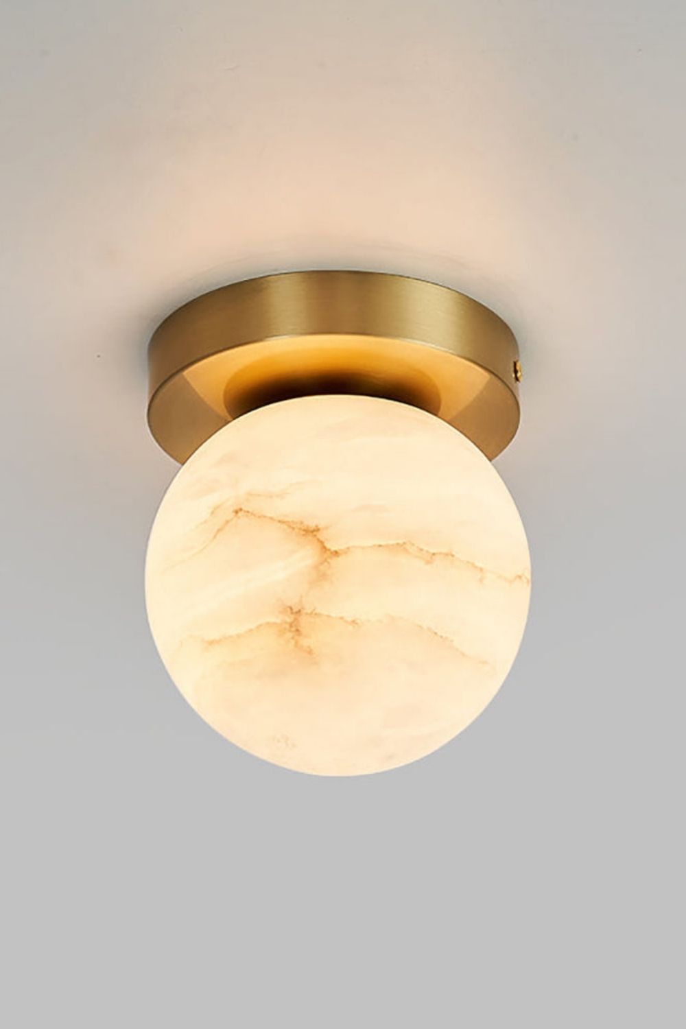 Alabaster Melange Brass Ceiling Light