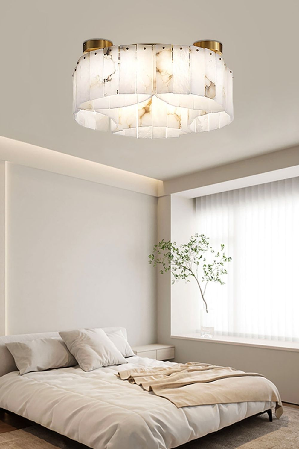 Alabaster Modern Brass Ceiling Lamp