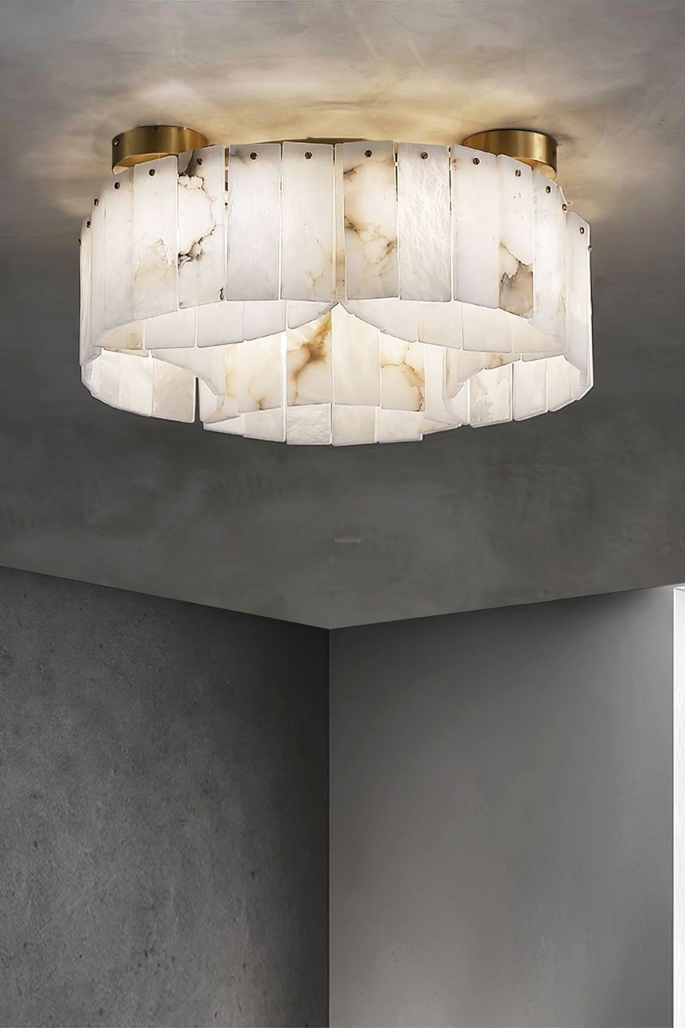 Alabaster Modern Brass Ceiling Lamp