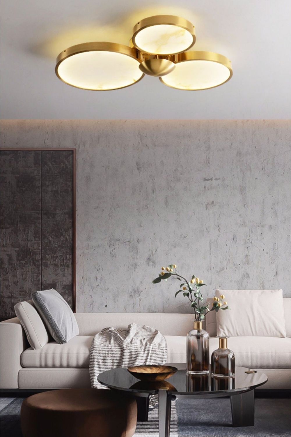 Alabaster Modern Disc Ceiling Light