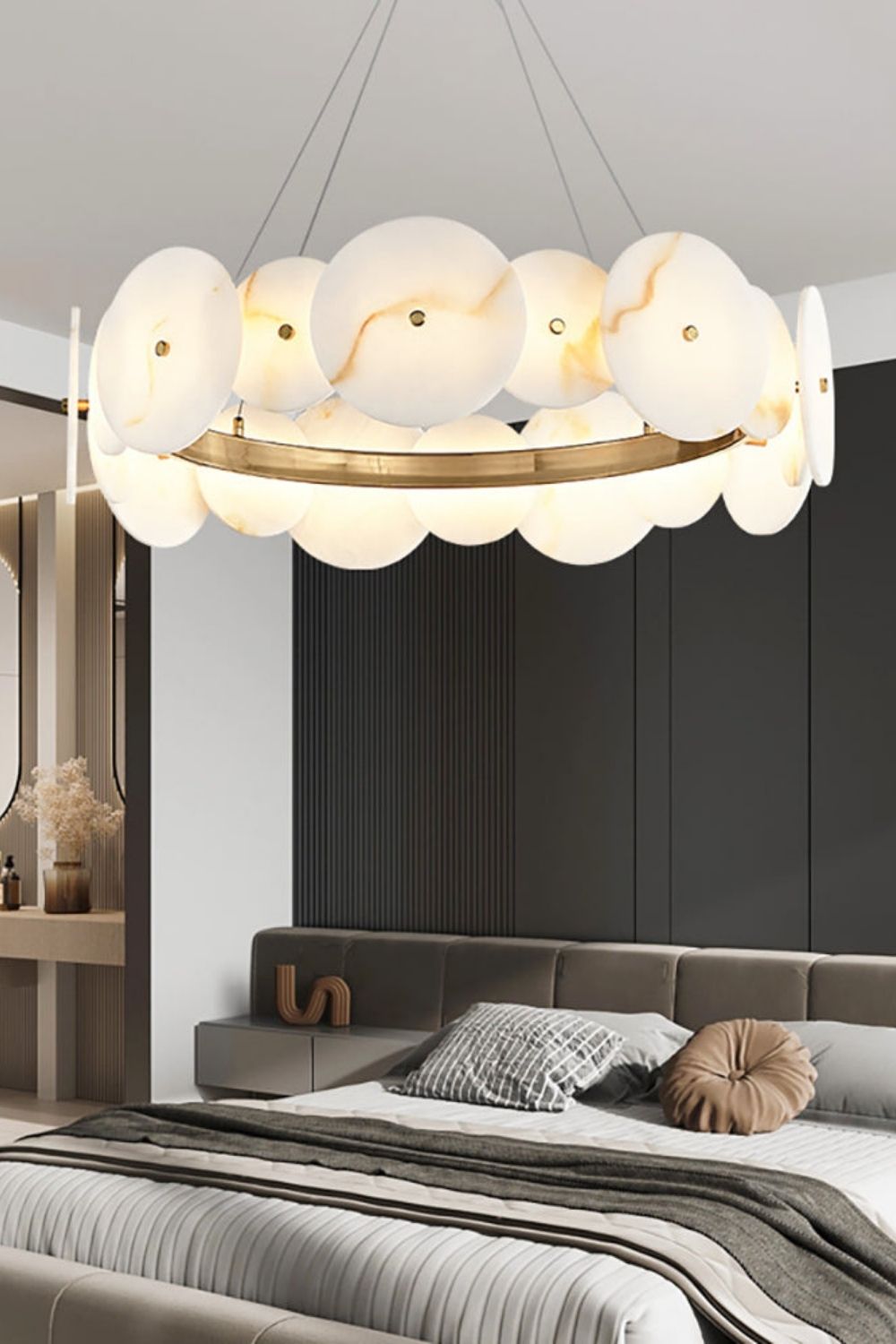 Alabaster Multiple Round Chandelier