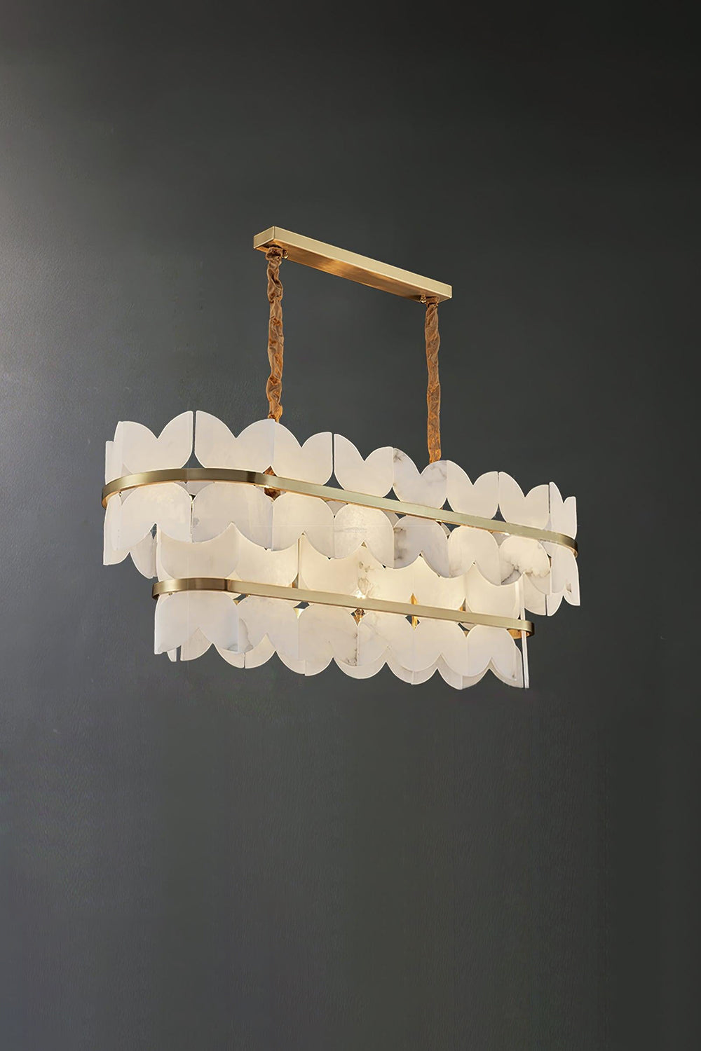 Alabaster Petal Tier Chandelier