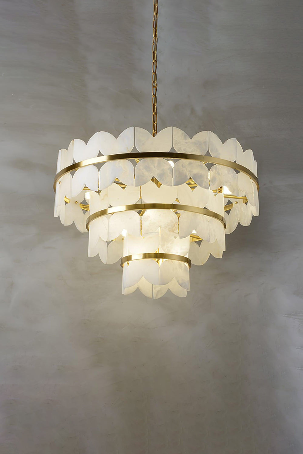 Alabaster Petal Tier Chandelier