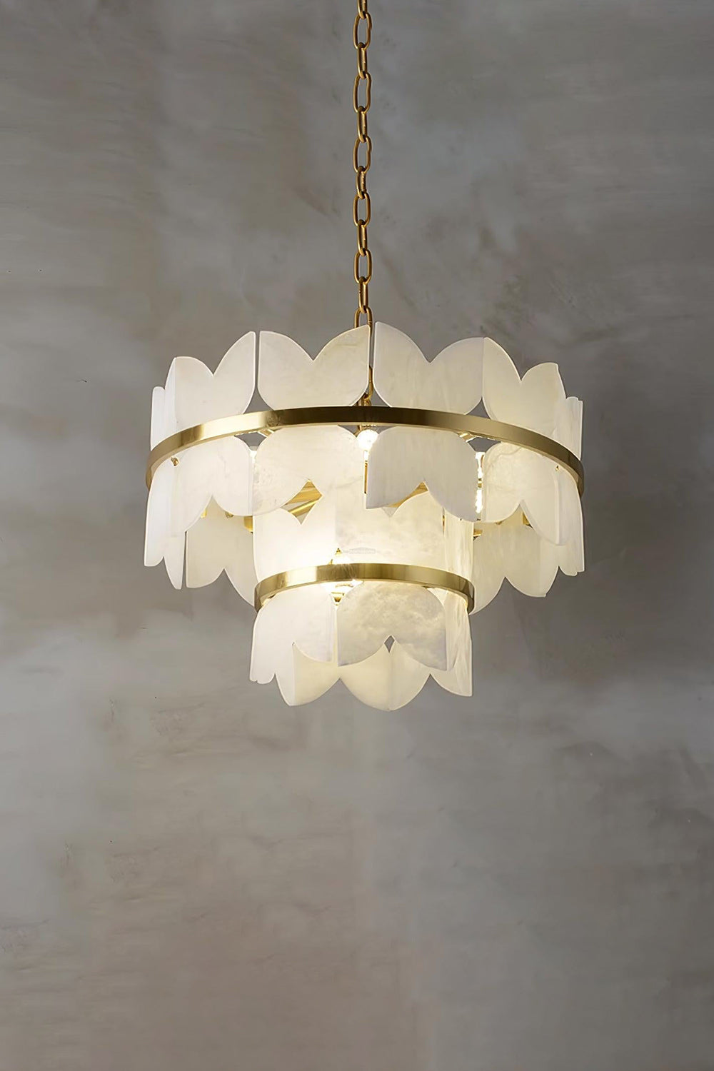 Alabaster Petal Tier Chandelier