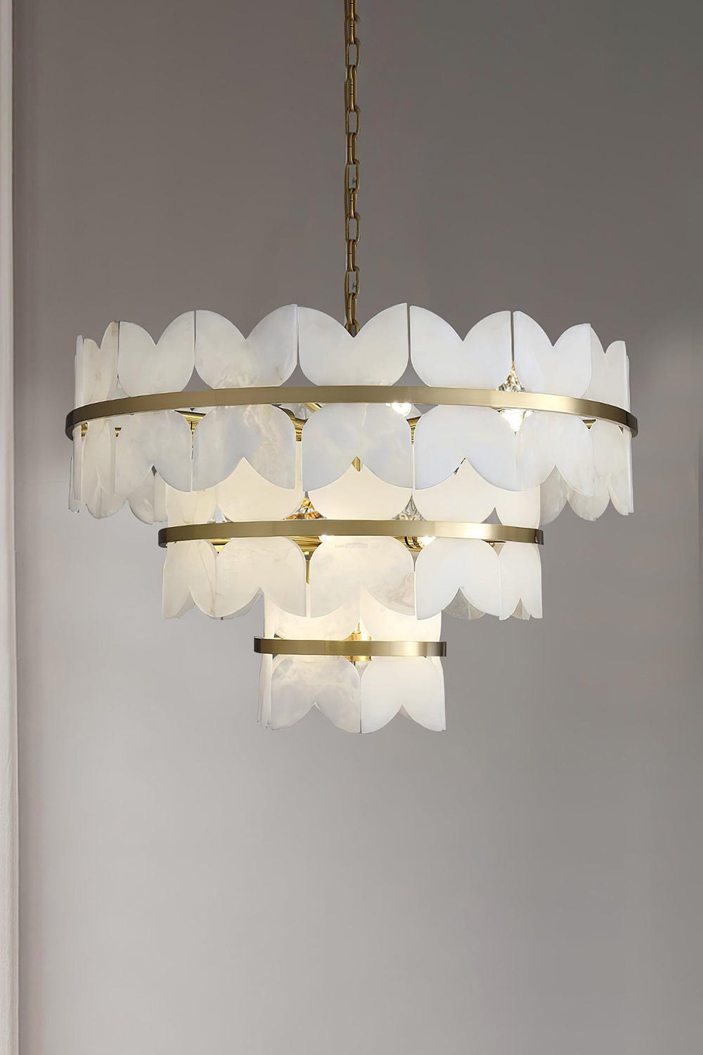 Alabaster Petal Tier Chandelier