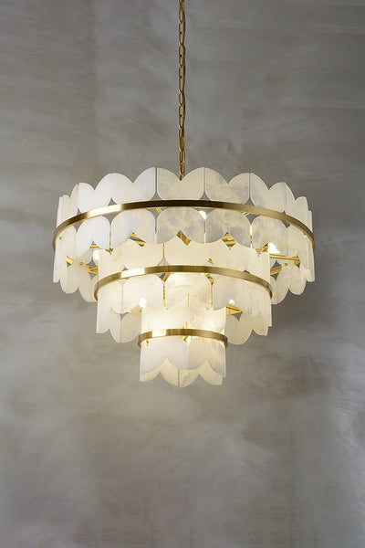 Alabaster Petal Tier Chandelier