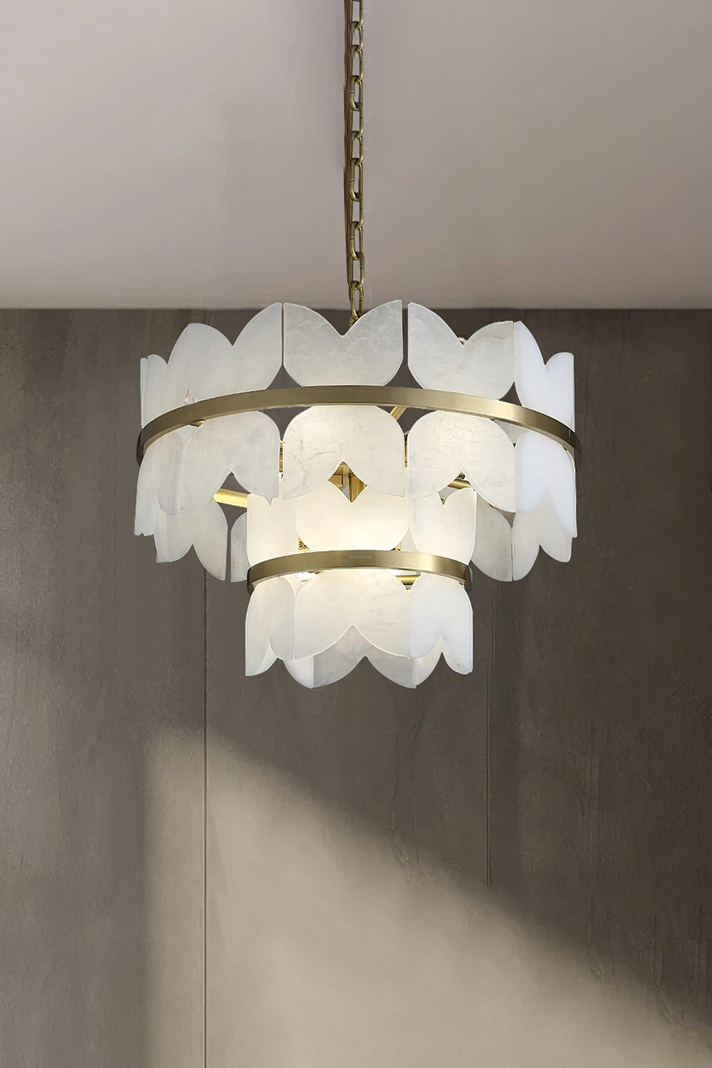 Alabaster Petal Tier Chandelier