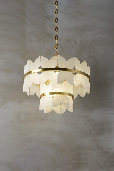 Alabaster Petal Tier Chandelier