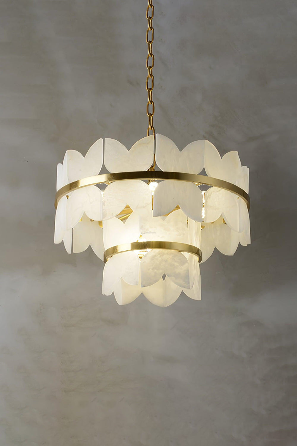 Alabaster Petal Tier Chandelier