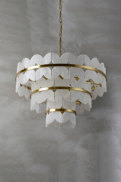 Alabaster Petal Tier Chandelier