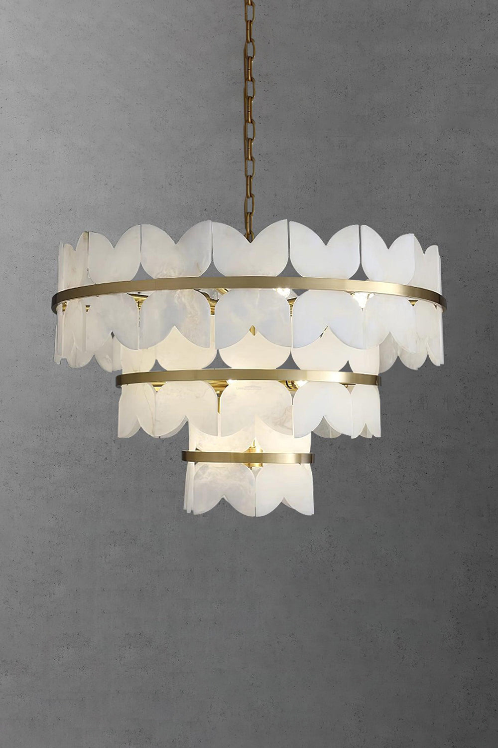 Alabaster Petal Tier Chandelier