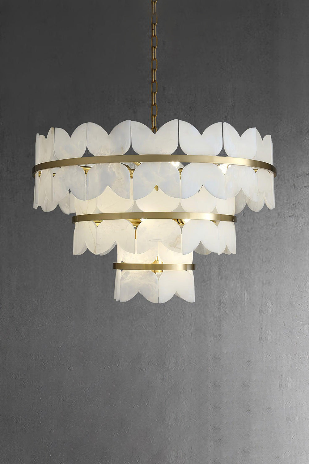 Alabaster Petal Tier Chandelier