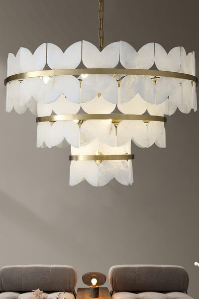 Alabaster Petal Tier Chandelier