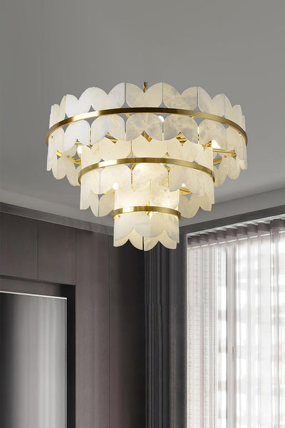 Alabaster Petal Tier Chandelier