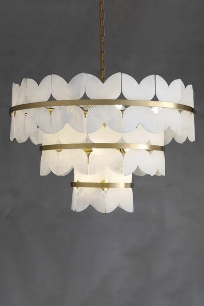 Alabaster Petal Tier Chandelier