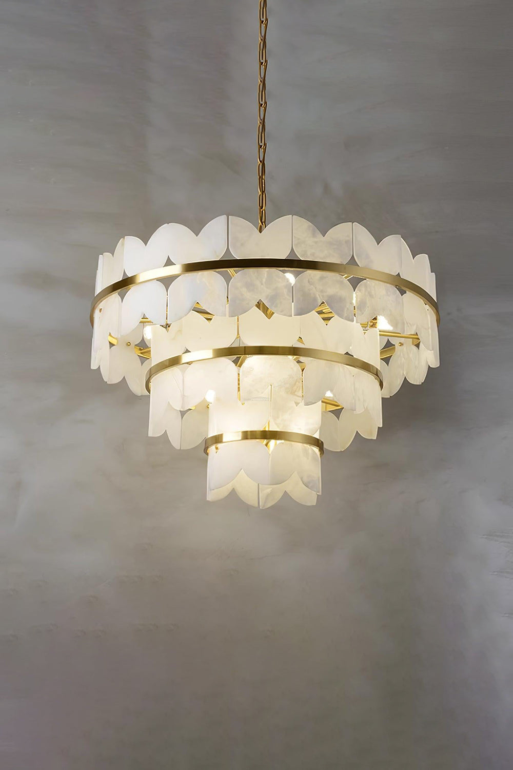 Alabaster Petal Tier Chandelier