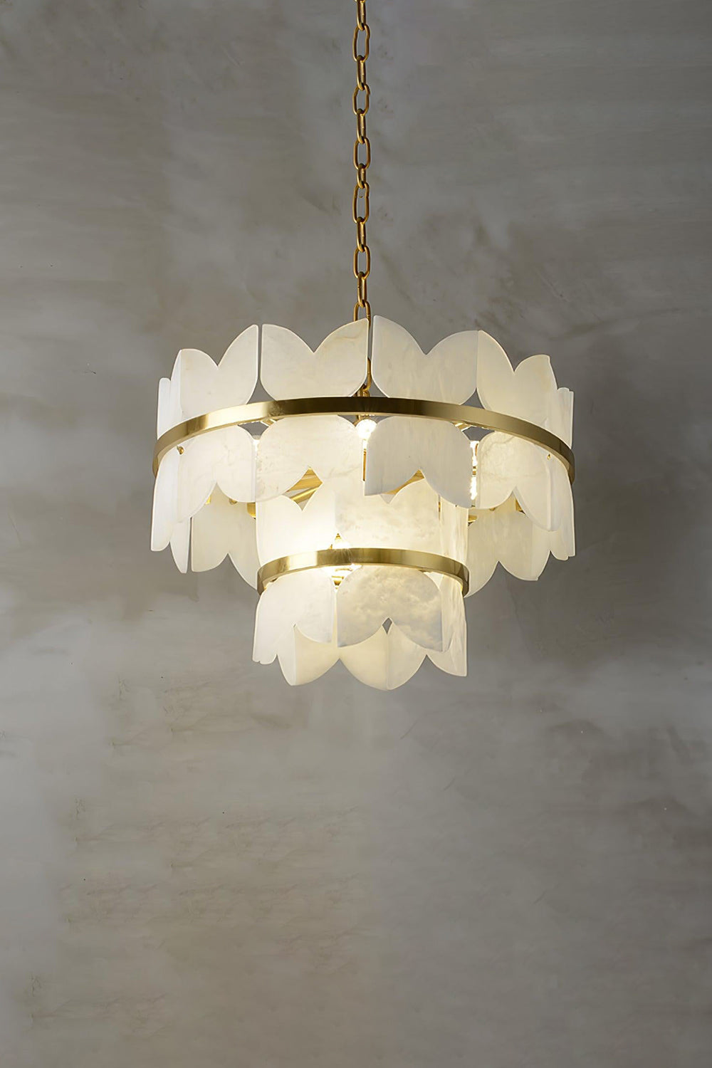 Alabaster Petal Tier Chandelier