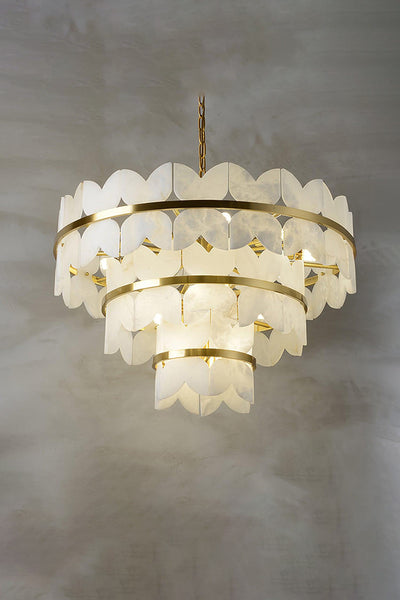 Alabaster Petal Tier Chandelier