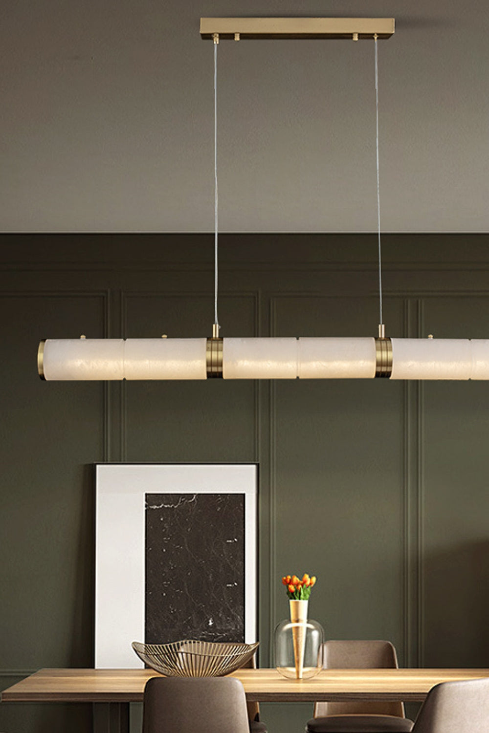 Alabaster Pillar Linear Chandelier - SamuLighting