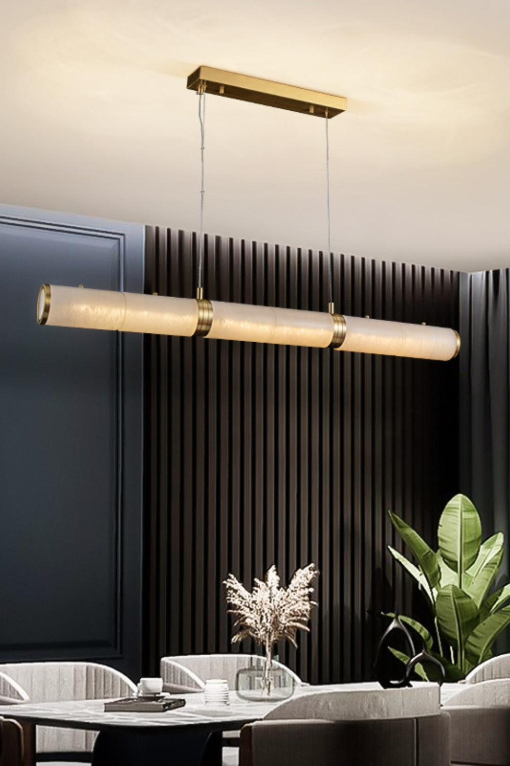 Alabaster Pillar Linear Chandelier - SamuLighting