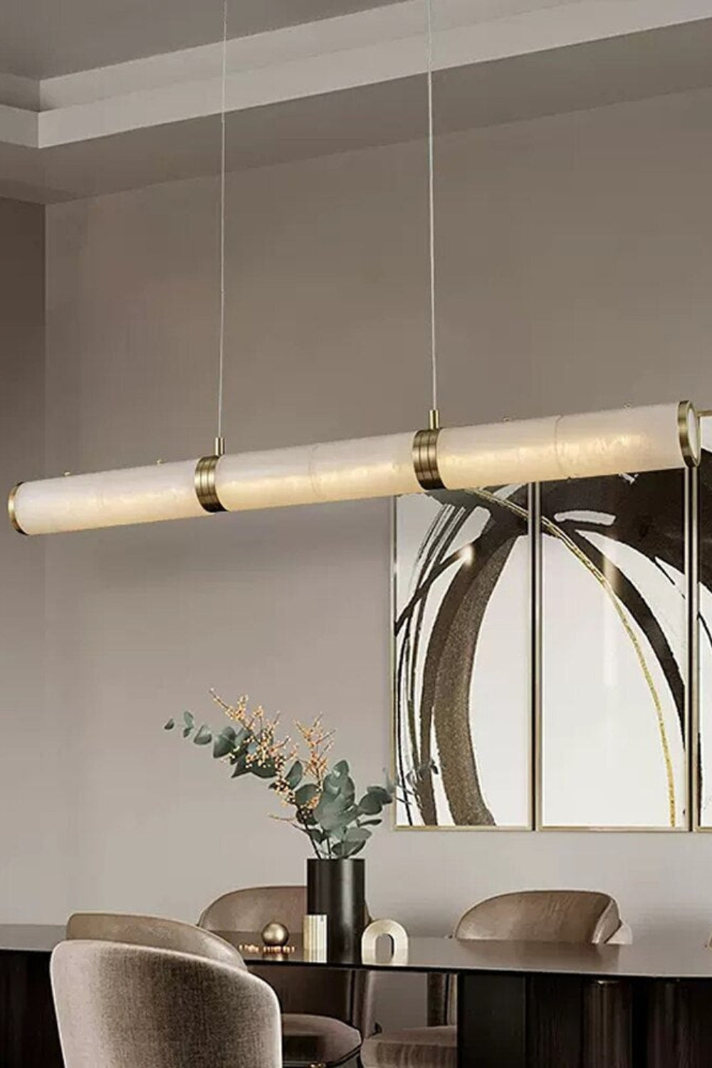 Alabaster Pillar Linear Chandelier - SamuLighting