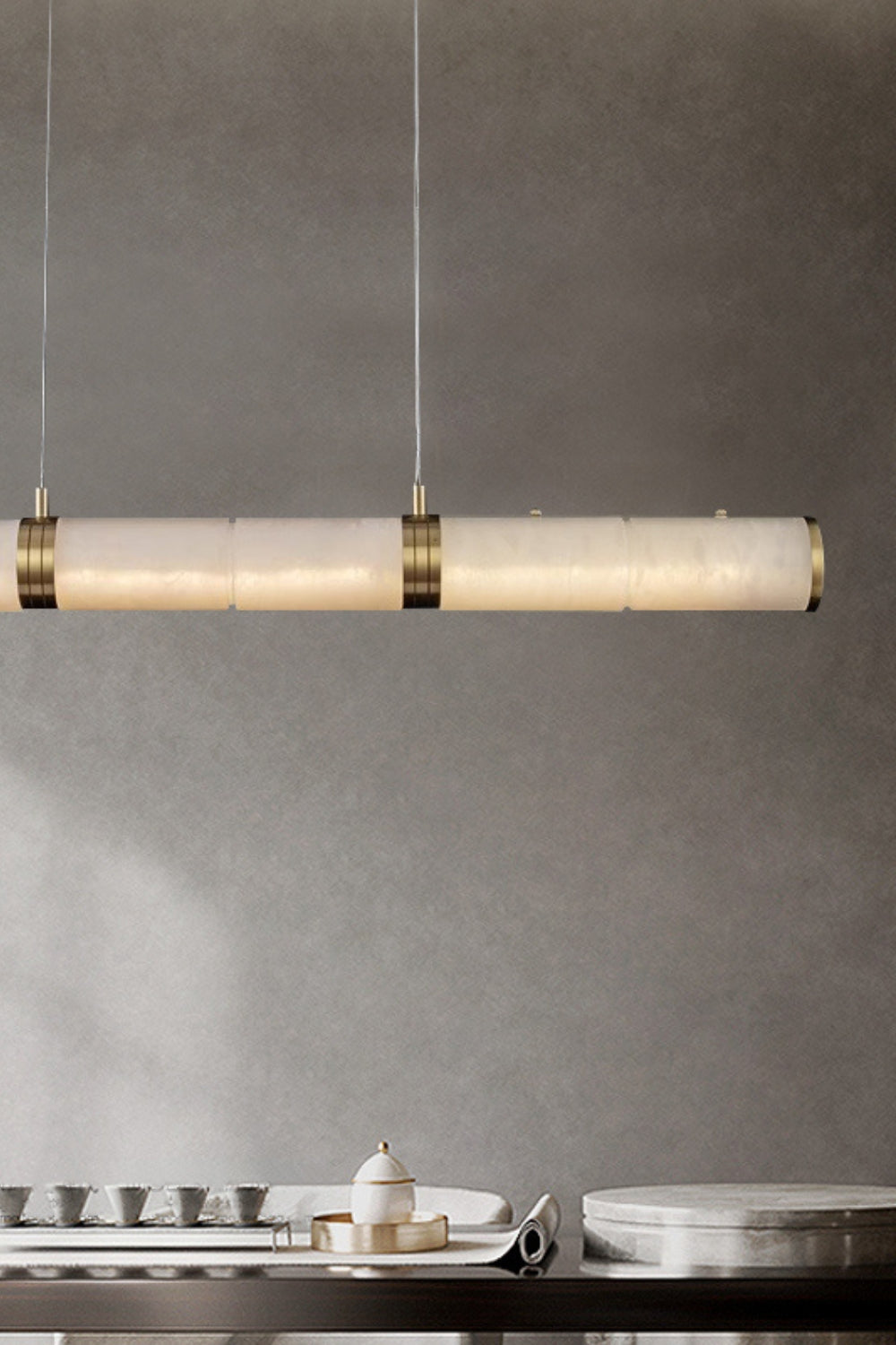 Alabaster Pillar Linear Chandelier - SamuLighting