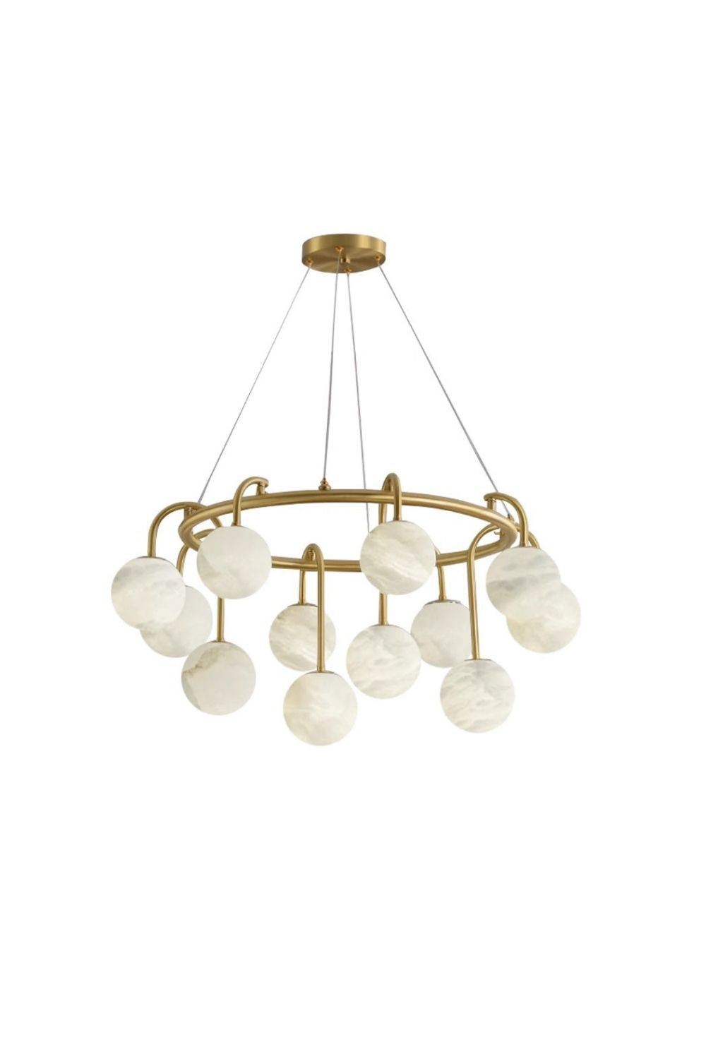 Alabaster Sphere Ring Chandelier