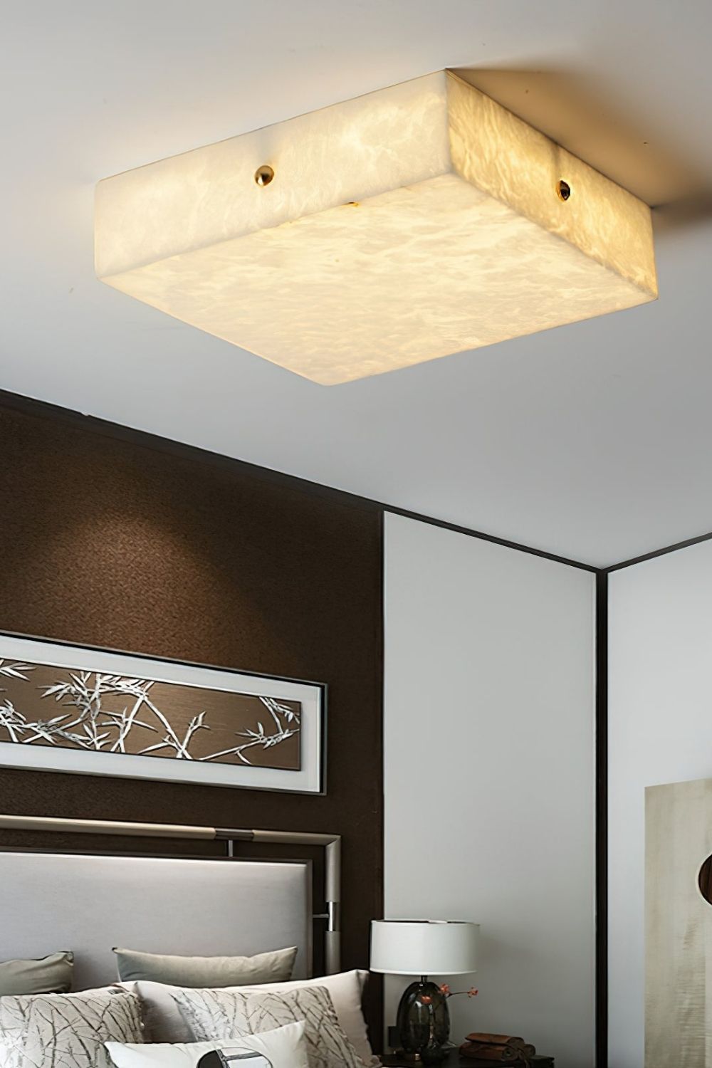 Alabaster Square Flushmount Ceiling Light