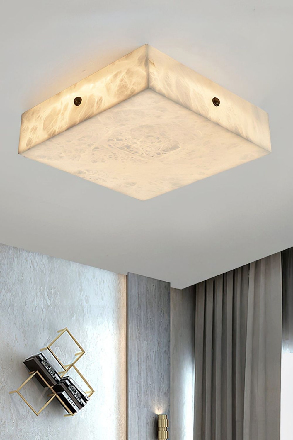 Alabaster Square Flushmount Ceiling Light