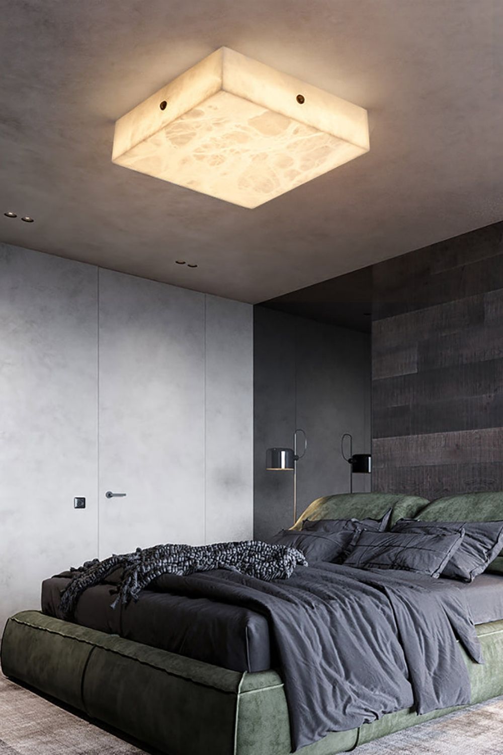 Alabaster Square Flushmount Ceiling Light