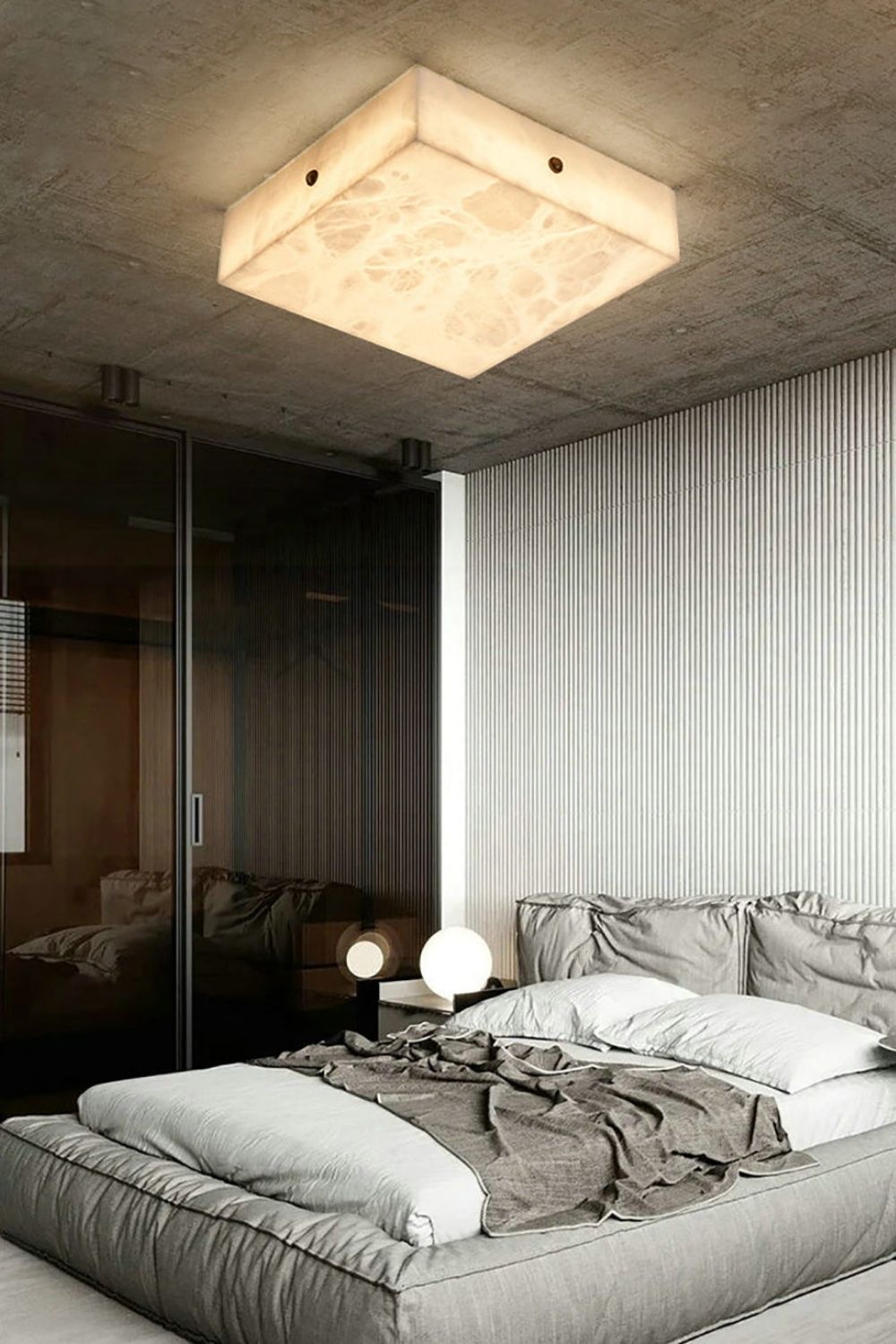 Alabaster Square Flushmount Ceiling Light