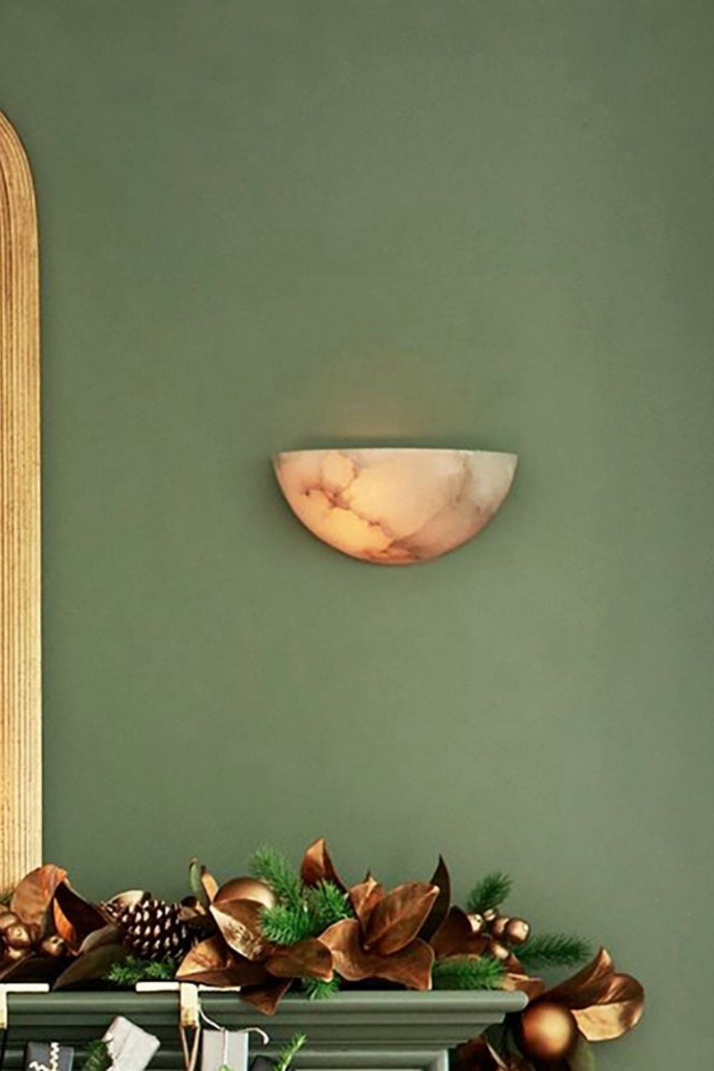 Alabaster Windham Half Bowl Wall Sconce