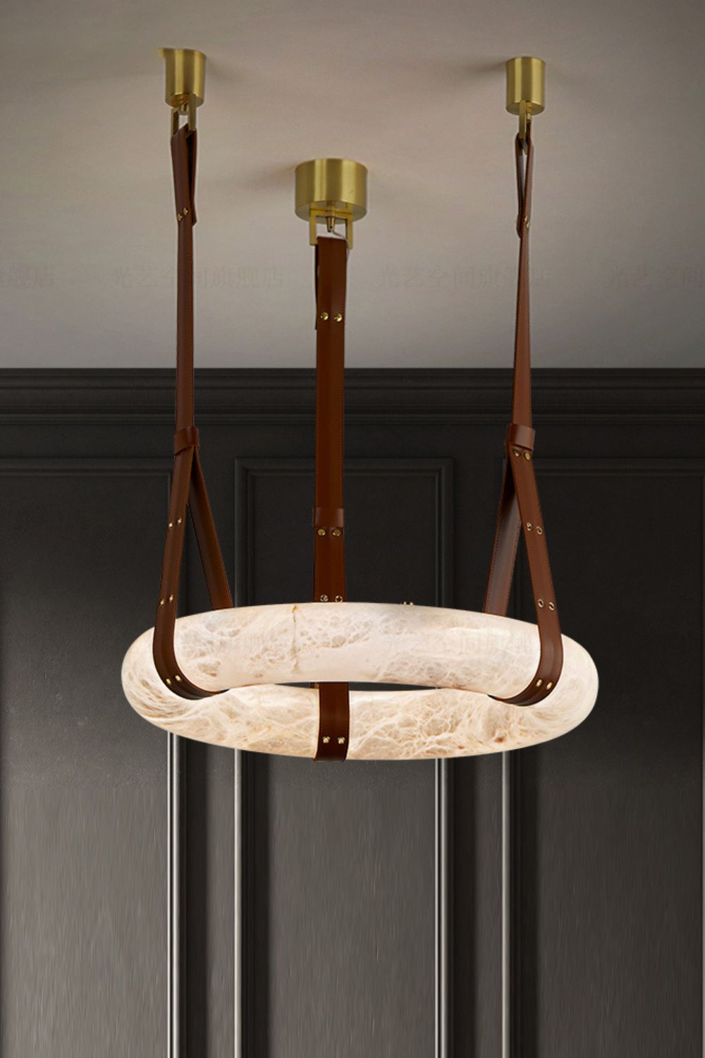 Alabaster round Pendant Light