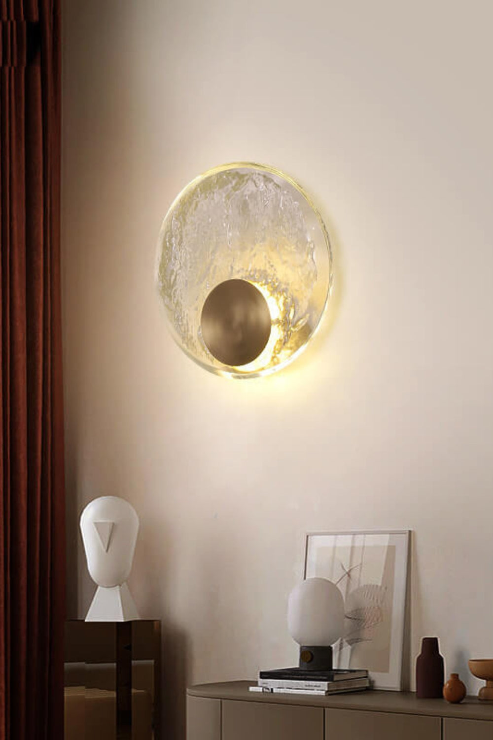 Round Alpes Glass Wall Sconce