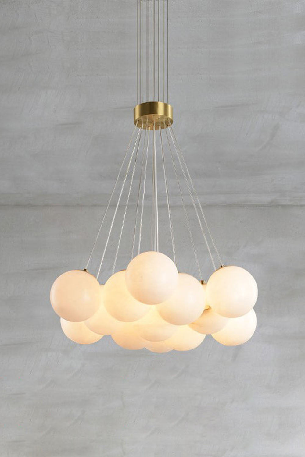 Amandine Alabaster Globe Cluster Pendant Light featuring elegant alabaster globes and a sophisticated clustered design.